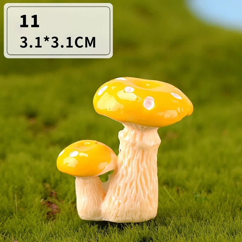 Miniature Resin Mushroom Figurine Multipurpose Home Bedroom Balcony Decoration
