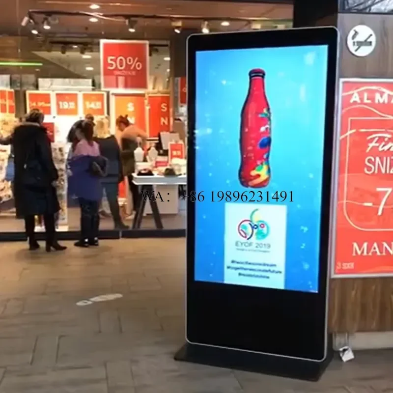 Elevators Retail Stores Remote Managing Software 49 55 65 Inch Android LCD Advertising Screen Kiosk Floor Stand Digital
