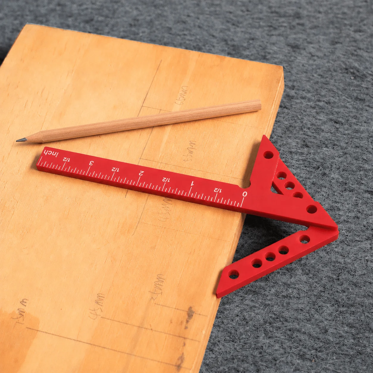 2pcs（Center Finder+Pencil）Centerline Vertical Line 45-Degree Angle Woodworking Measuring Ruler, Center Marking Tool