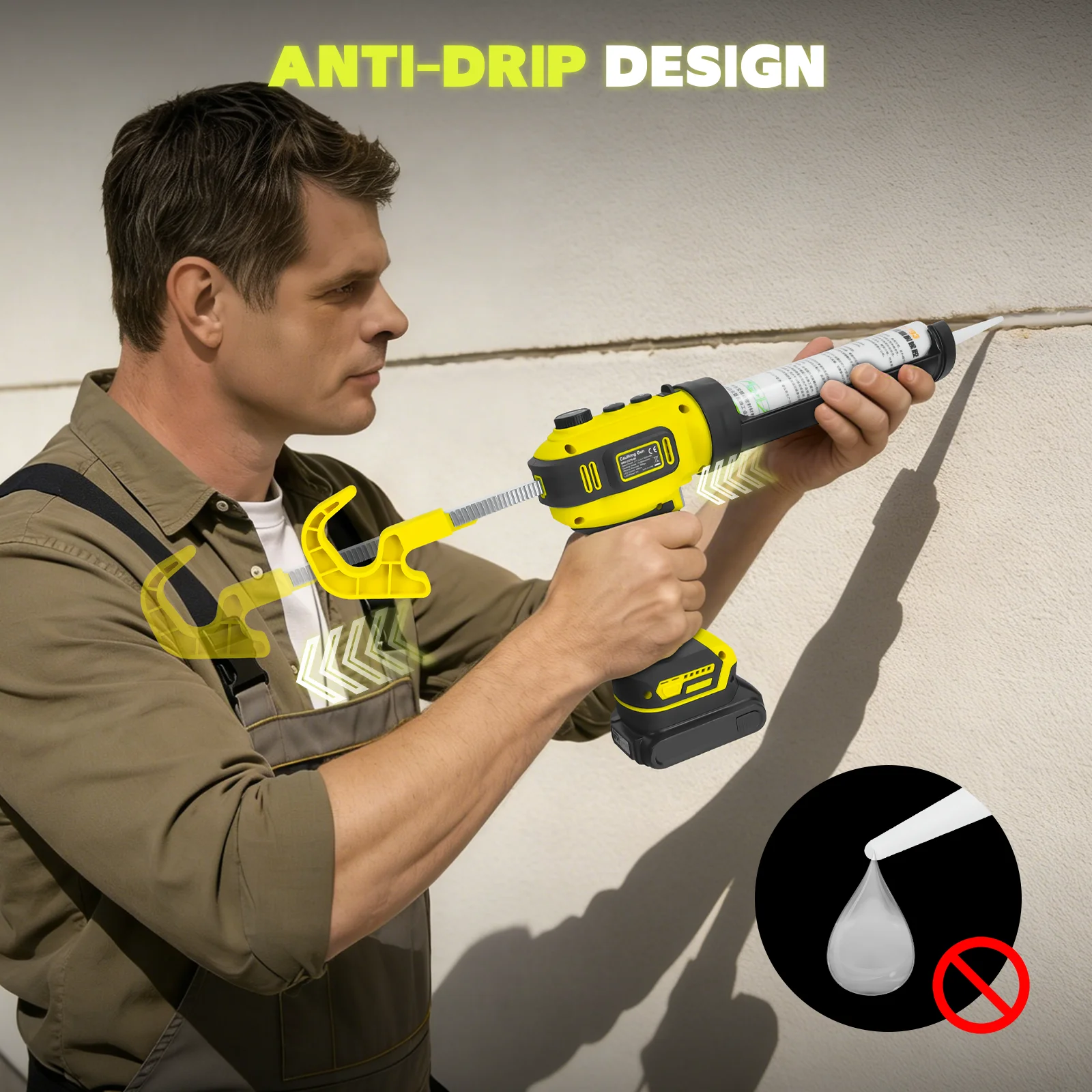 Electric Wireless Caulking Gun Kit Sealant Tool Variable Speed Silicone Glass Glue Filling Sewing Gun For Dewalt 20V Battery Pin
