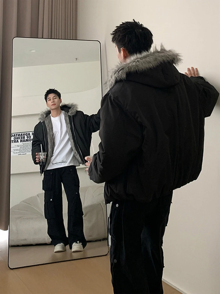 

Cleanfit Men's Hooded Jaet Thiened ort Sle Winter Coat Polyester Fiber Fill Youth Casual Faion Water Resistant