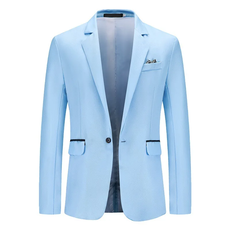 Men's Suit Jacket Fashion Casual Color Matching Single Button Suit