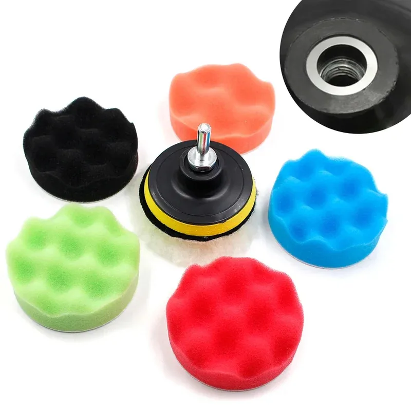 3/5/6/7 Inch Car Polishing Kit Polish Pad Car Polishing Disc Waxing Sponge Car Polisher Buffing  For Car Polisher Drill Adapter