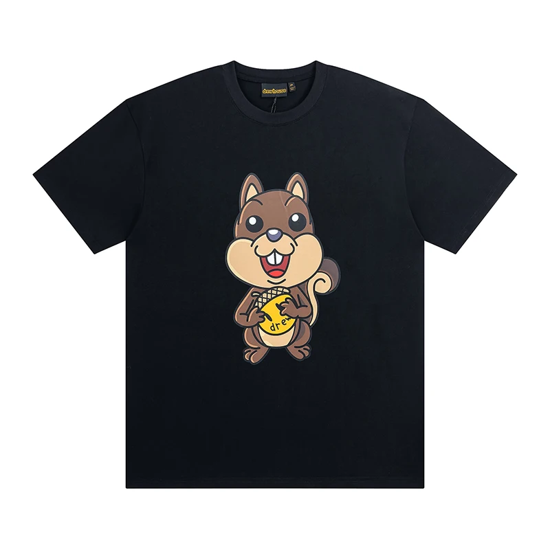Drew House Hot Sale Men's Clothing Squirrel Print Logo T Shirt Men's and Women's Printed Loose Short Sleeve T-Shirt Ropa Hombre