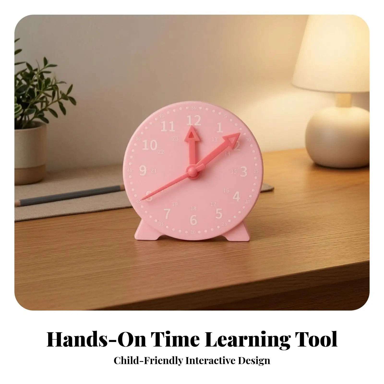 Child Friendly Learning Clock 10cm Plastic Stand Model for Teaching Time Concepts to Young Students in Class