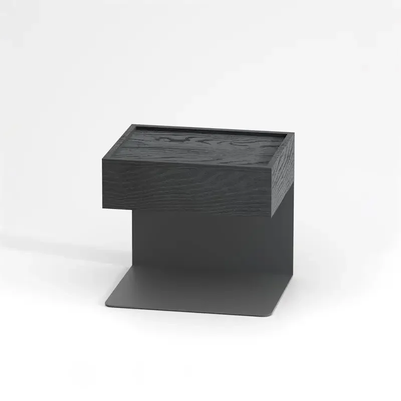 minimalist steel plate suspension creative bedside table modern bedside light luxury high-end bedside drawer rack
