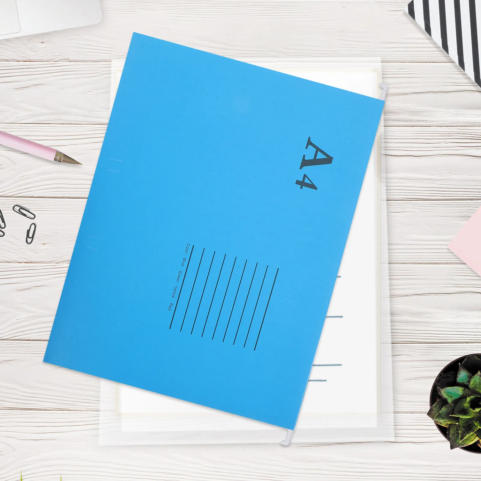 10Pcs A4 Suspension File Folders Hanging File Holder Premium Paper Material Wide Opening for Office Home Document Organization