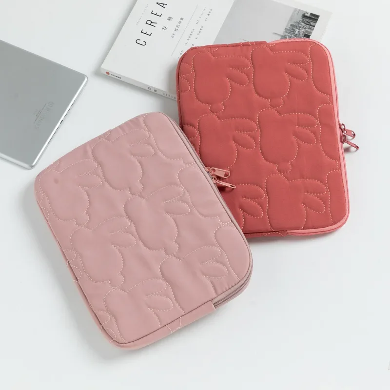 Per iPad 11 Borsa per tablet leggera portatile da 13 pollici Custodia protettiva per notebook con coniglio semplice Borsa per computer Borsa con fodera