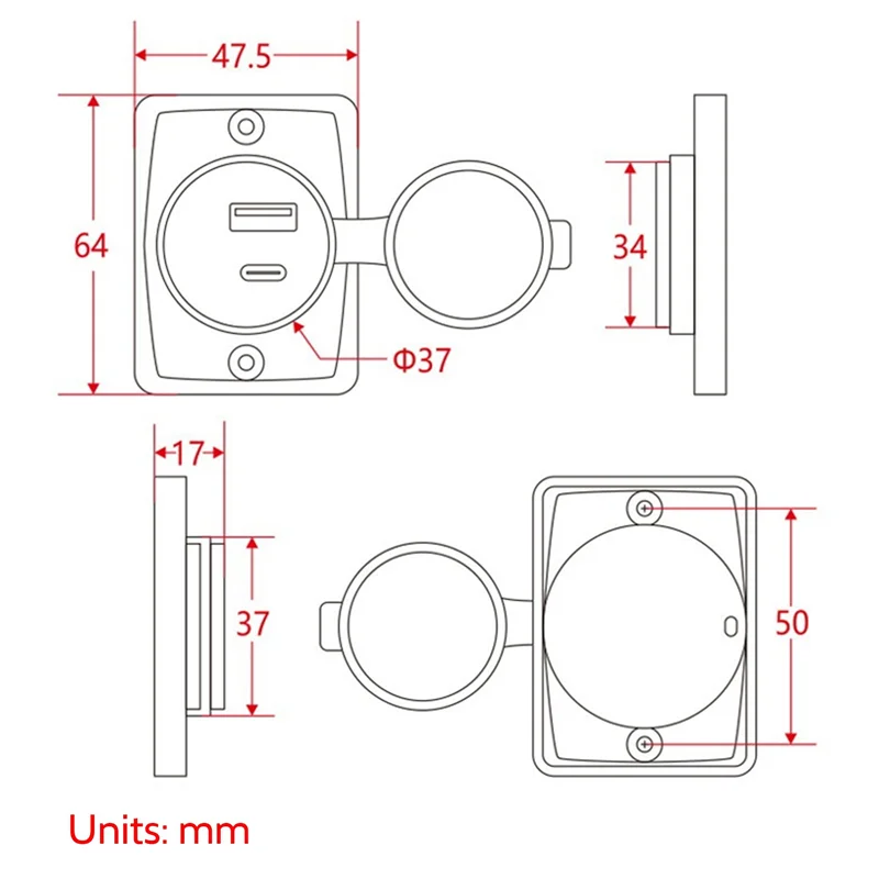 

【Electronic-Accessories】10X Car Charger Socket 18W And QC 3.0 USB Quick Charge Socket Quick Charge 3.0 QC 3.0 For Car Boat Marin