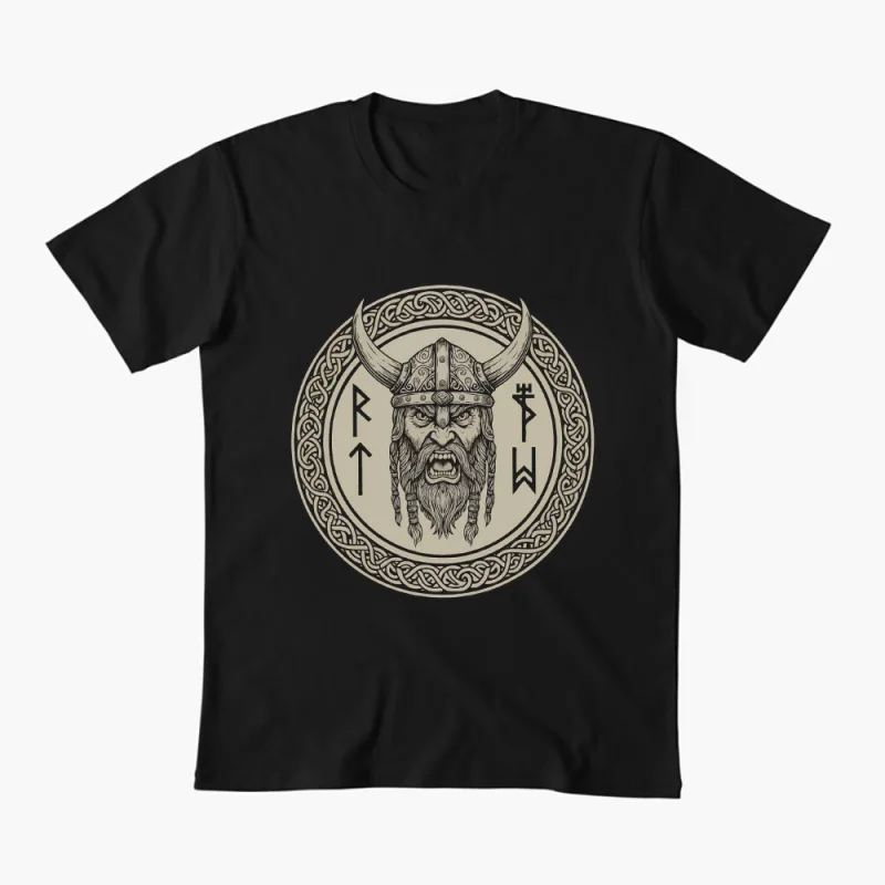 

Viking fighter legend sailor Odin raven 0414 Nordic Gift T-Shirt Viking Runes Norse Myths Graphic clothes All size tops S-6XL