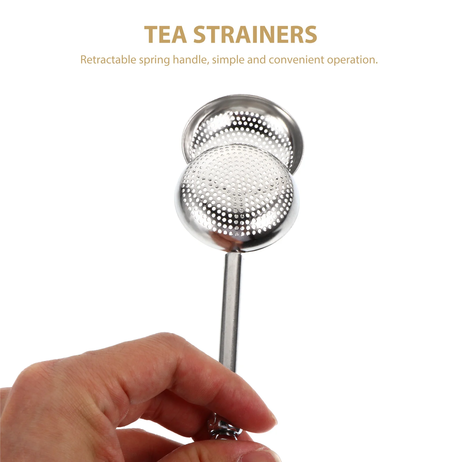 

2Pcs Stainless Steel Tea Infusers Retractable Tea Strainer Filter for Home Kitchen Restaurant Use High Hardness Rust