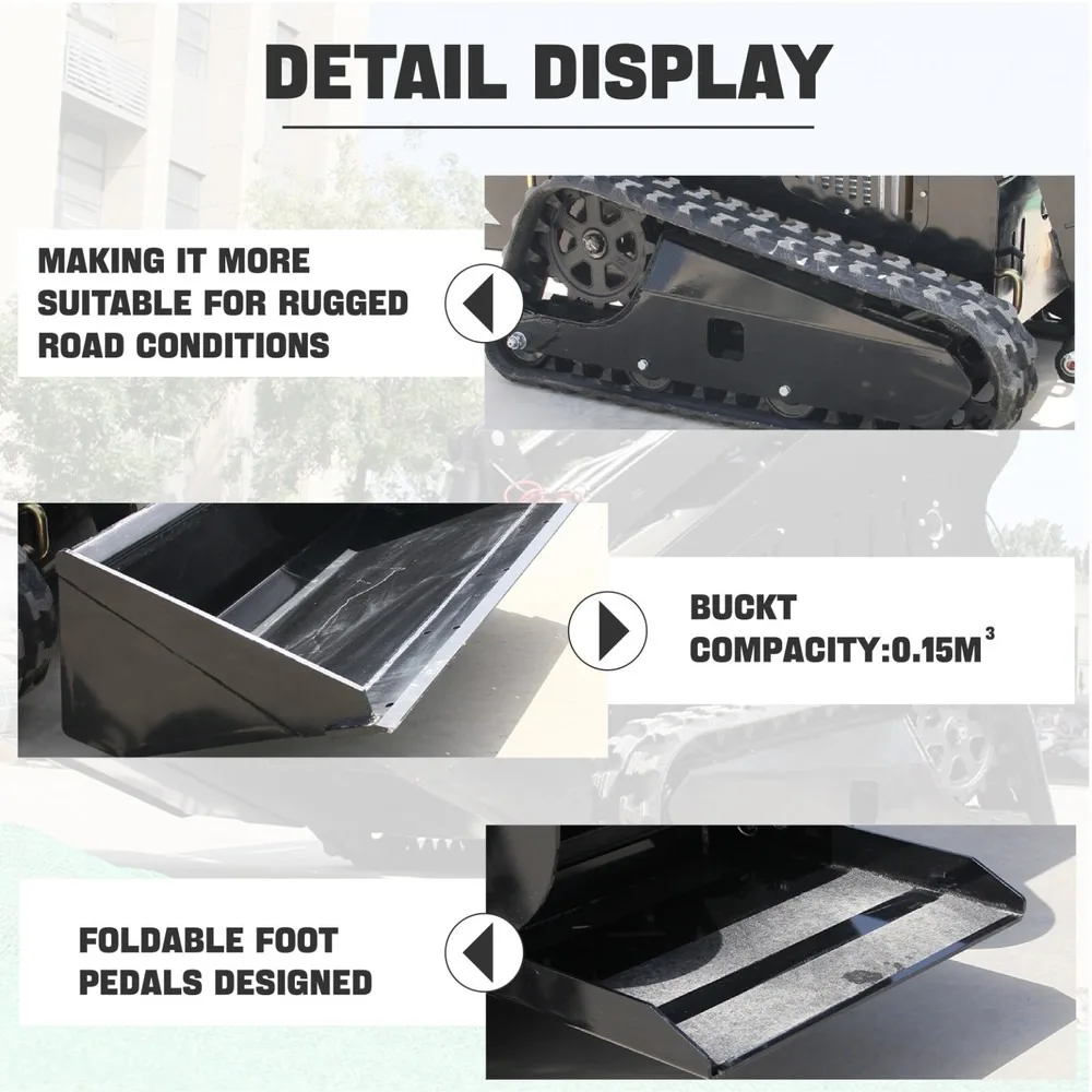جرافة انزلاقية - جرافة الدفة الزاحفة المثلثة 13.5 حصان، مدفوعة بالبنزين، أسطوانة مقلوبة، مشعاع خلفي #5