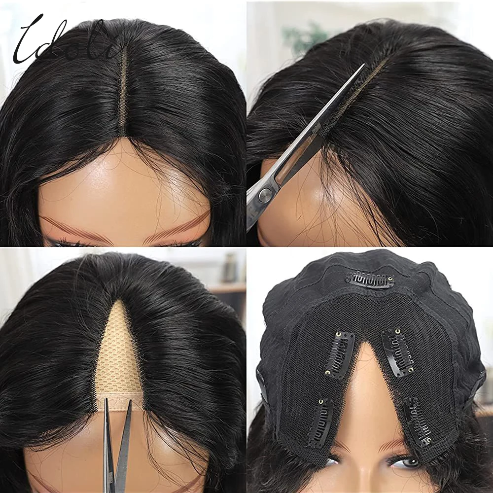 V Part Wigs Human Hair Straight Human Hair Wigs Upgrade U Part Wigs Glueless Wigs Human Hair Glueless Full Head Clip In Half Wig