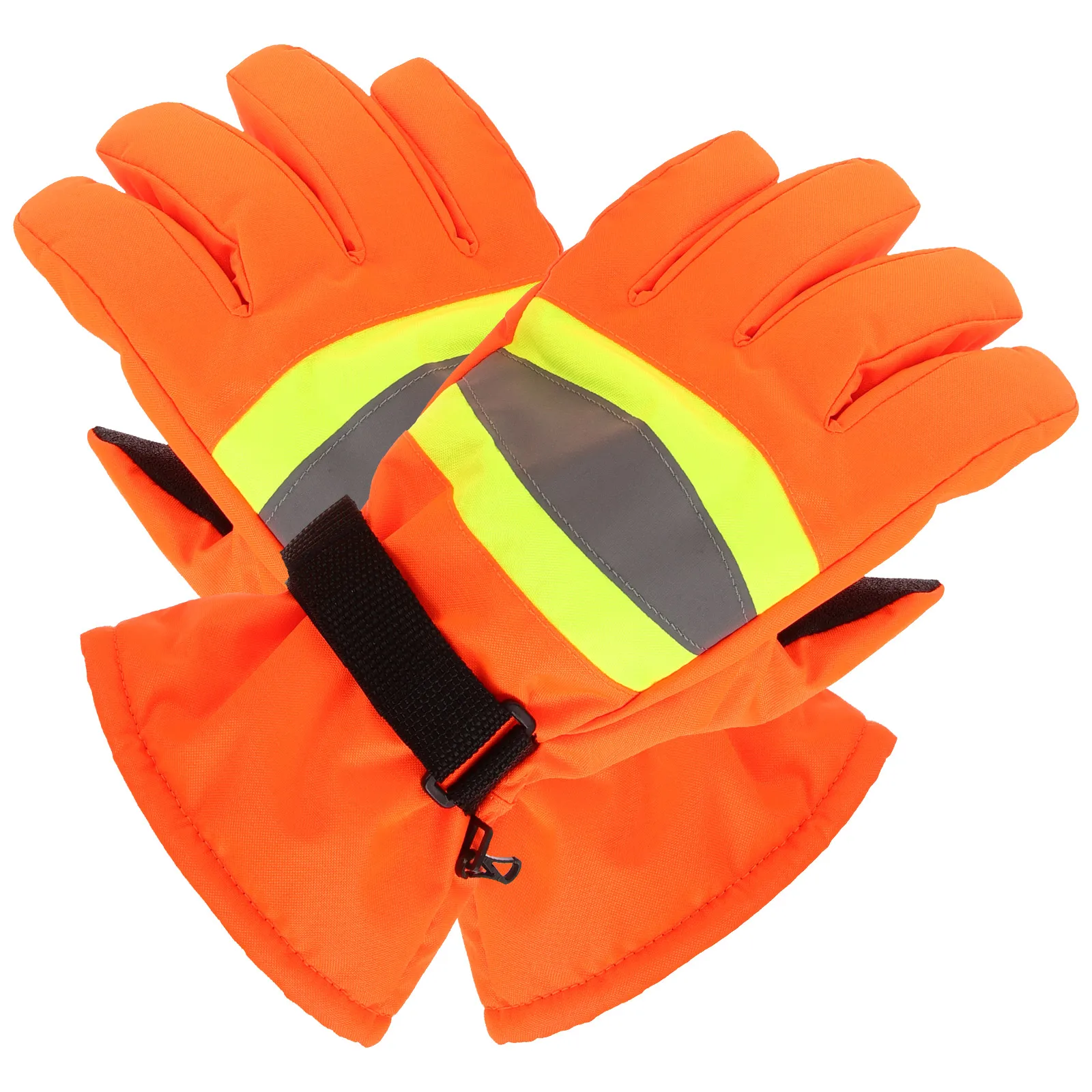 

1Pair Thickened Outdoor Winter Warm Gloves Reflective Full Finger Anti Slip Gloves for Snow Sweeping Night Protection