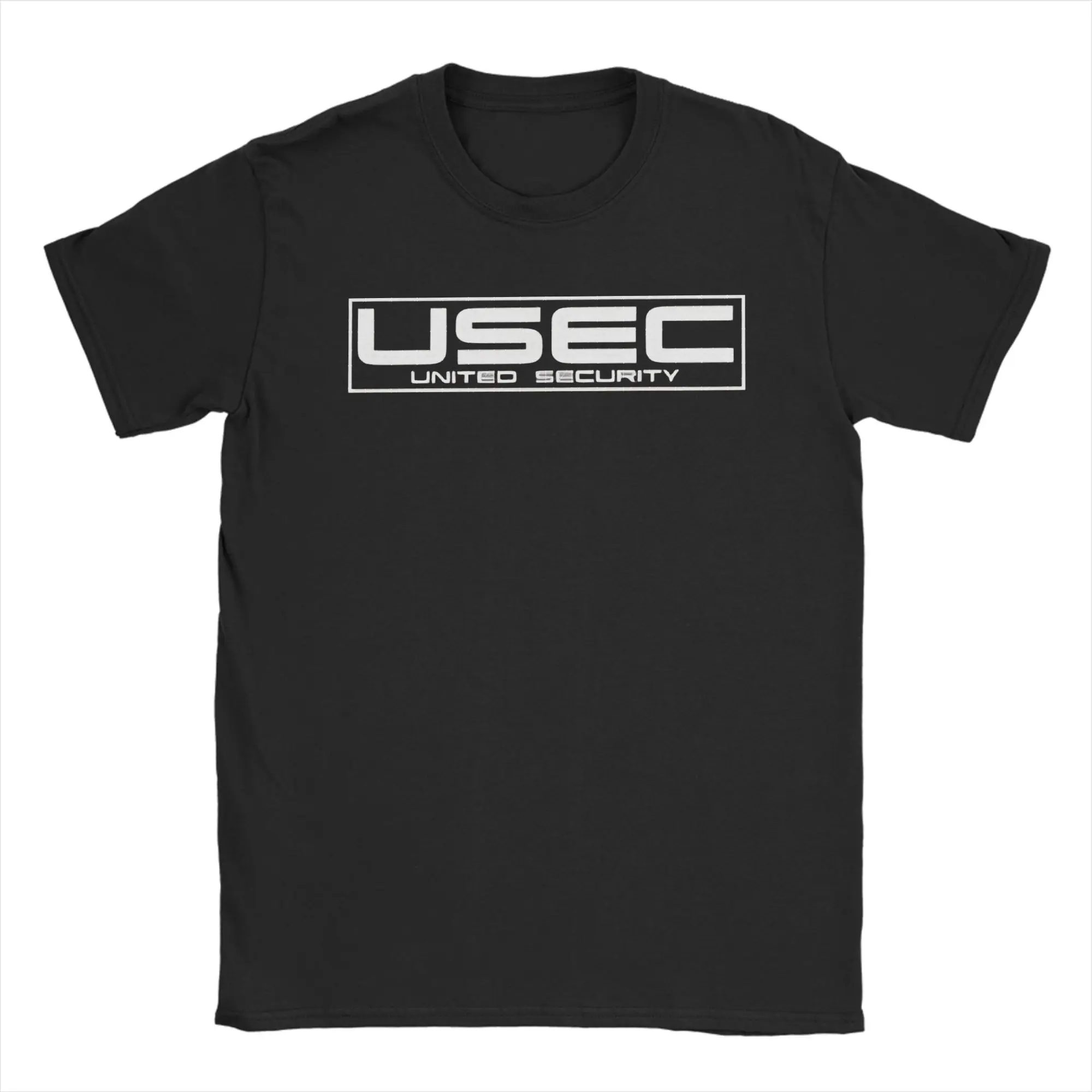 Vintage USEC Logo Escapes from Tarkovs T-Shirts for Men Round Collar Cotton T Shirt  Short Sleeve Tees Summer Clothing