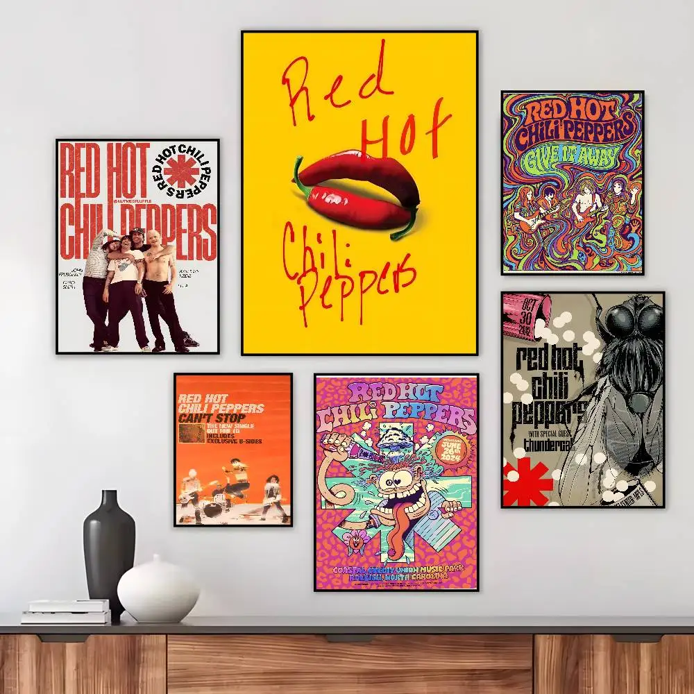 Band R-Red Hot C-Chili Peppers Poster Art canvas HD aesthetic Printing Paper Wall Art for Living Room Bar fashion Home Decor
