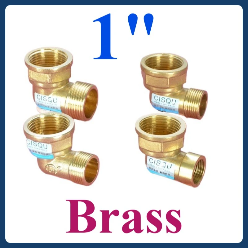 

Brass 90° Right Angle Reducing Elbow - 1"(32mm) x 3/4" 1/2"(25mm), Male & Female Thread Pipe Fitting