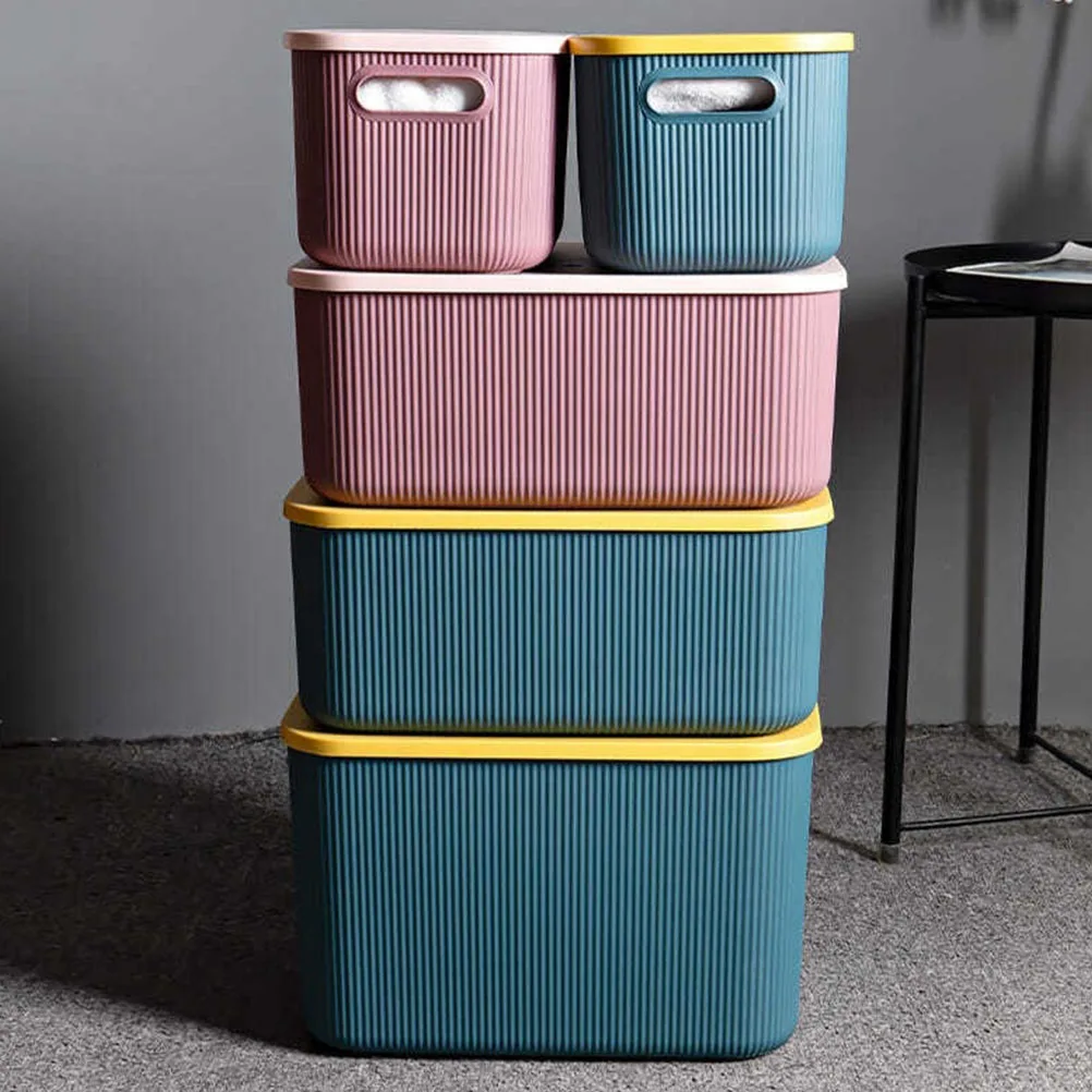 

1Pcs Colorful Storage Box Plastic Sundry Container Lid Organizer for Home Office Clothes Cosmetics Snacks