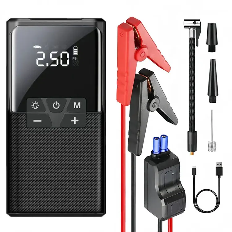 

PONFLY 1000A 12V Vehicle Car Jump Starter with Tire Inflator Power Bank Battery Booster 150PSI Car Type Air Pump Compressor