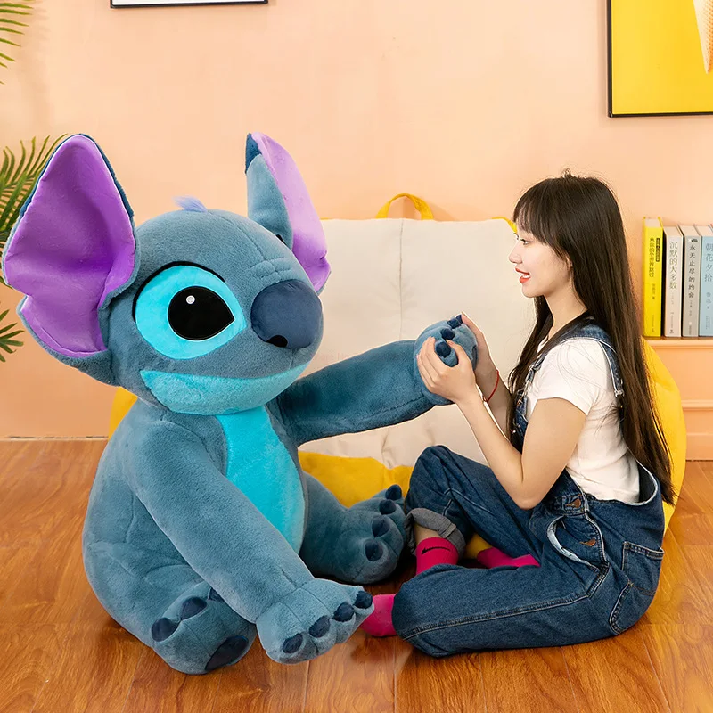 Disney Giant Size Lilo&Stitch Plush Stuffed Doll Cartoon Kawaii Animal Couple Sleeping Pillow Softmaterial Toy For Children Gift