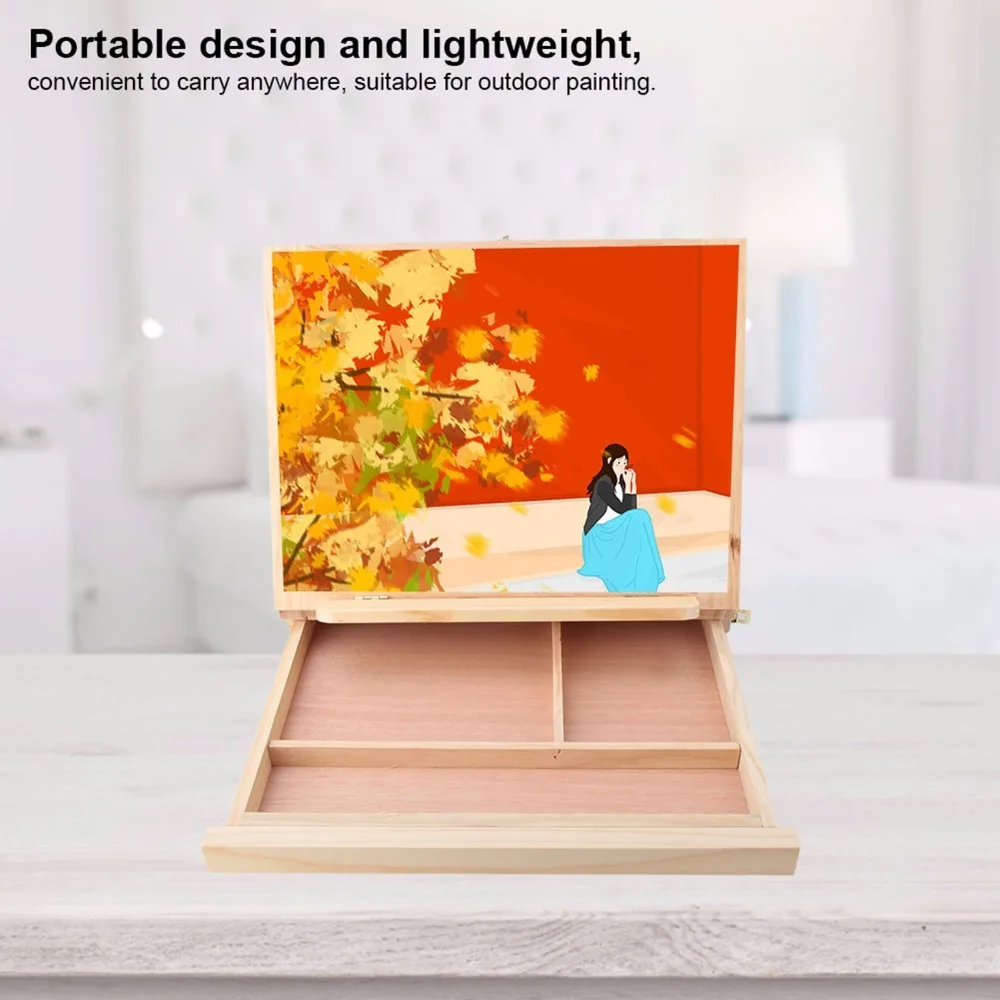 Folding Artist Easel Adjustable with Drawer Painting Stand Portable Desktop Sketch Holder Personal Art Practice