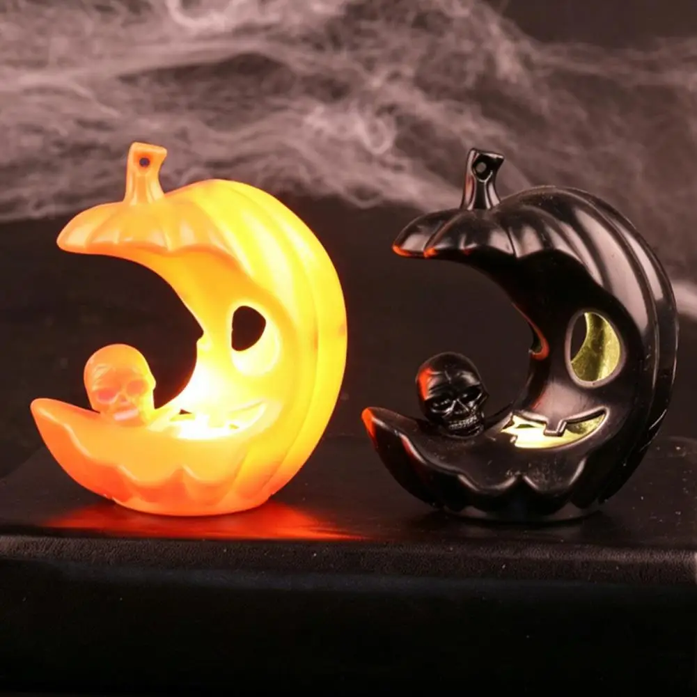 Glowing Ghost Face Ornament Detailed Ghost Face Decor Led Light-up Halloween Pumpkin Figurine Spooky Moon Skull Night Light Home