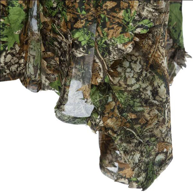 Ghillie Suit Men Women Bionic Camouflage Robe Outdoor Hunting Birdwatch Polyester Clothing Training Combat Clothes Set