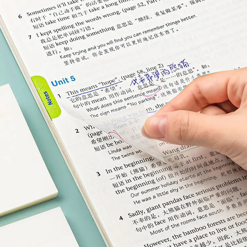 ملصق ملاحظات لاصق شفاف ، 50 ورقة ، منشور ، منصات ، مفكرة ، مفكرة ، مفارش ، يوميات ، أدوات مكتبية ، مستلزمات مكتبية ، جديدة