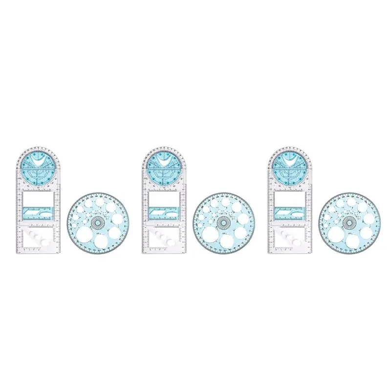 abri-6-pcs-multifunctional-geometric-ruler-plastic-circle-drawing-tool-drafting-templates-clear-graphic-design-tools