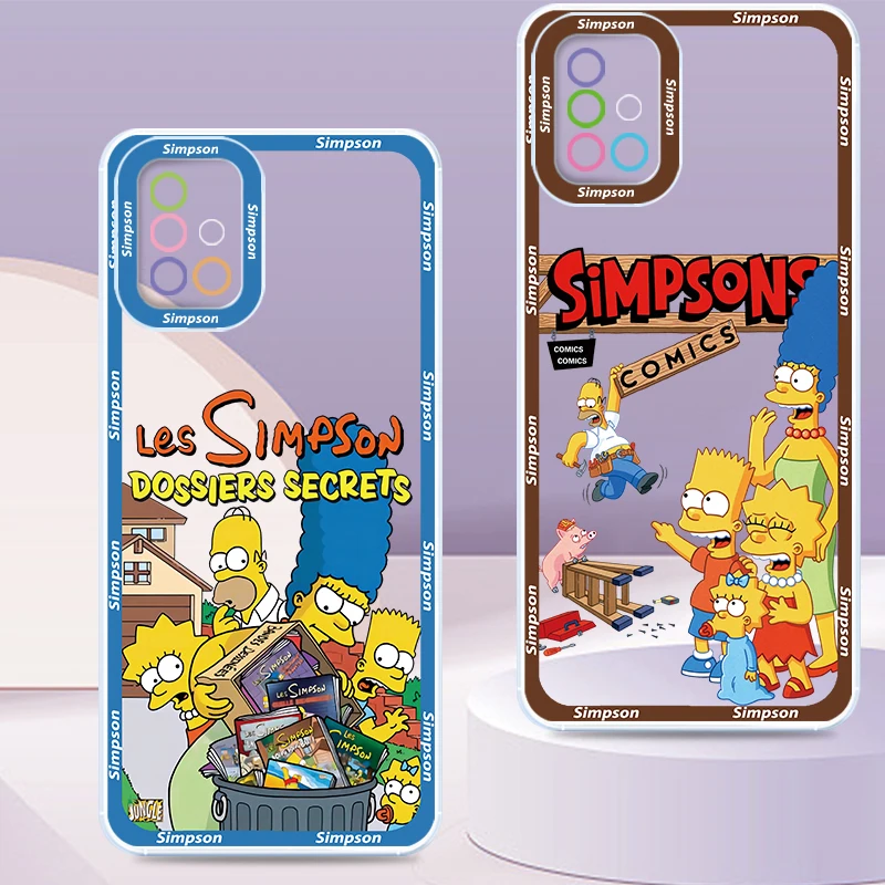 Disney The Simpsons Family Fun Transparent Phone Case For Samsung A73 A72 A71 A53 A52 A51 A33 A32 A23 A22 A13 A12 Angel Eyes