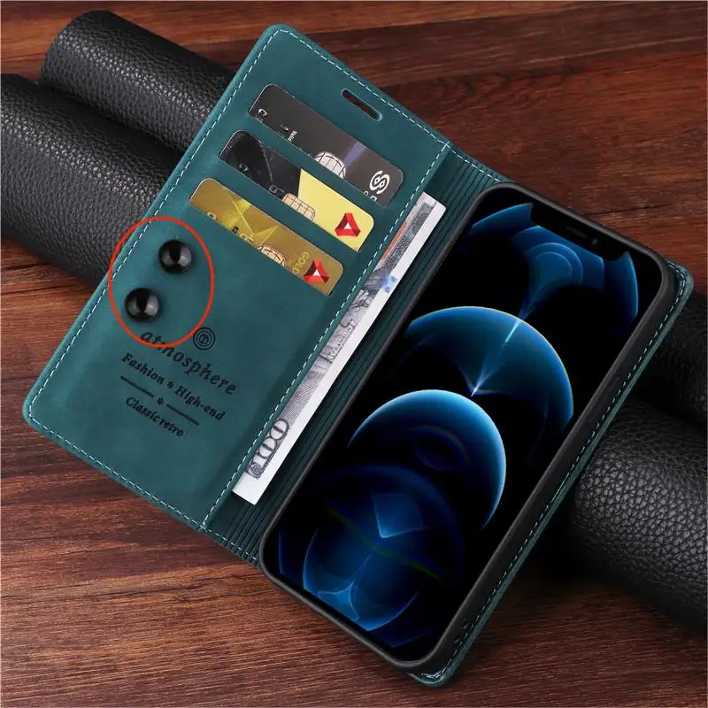 Retro Matte Luxury Flip Wallet Case For Samsung Galaxy A14 4G A23 A54 A34 A33 A13 Lite A73 5G A137 A04 Solid Colors Phone Cover