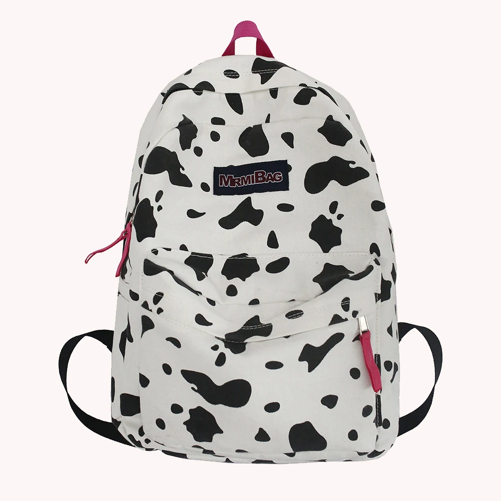 Mochila de lona com estampa zebra para mulheres, bolsas grandes impermeáveis para senhoras, mochila de viagem, estilo formal, estilo campus