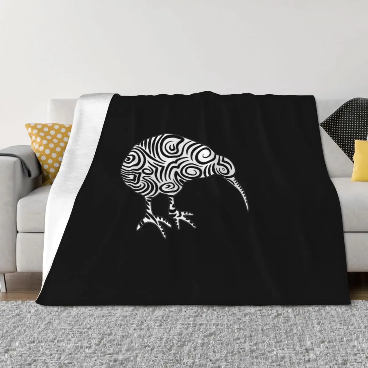 

Kiwi Bird Aotearoa New Zealand tribal style Throw Blanket Heavy manga Soft Plush Plaid Comforter Blankets