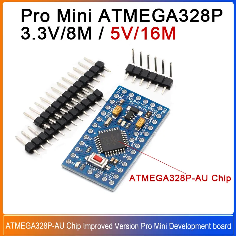1-10PCS Pro Mini ATMEGA328P Improved Version Board ATMEGA328P 5V/16M 3.3V/8M ATMEGA328P-AU Chip ATMEGA168P Module For Arduino