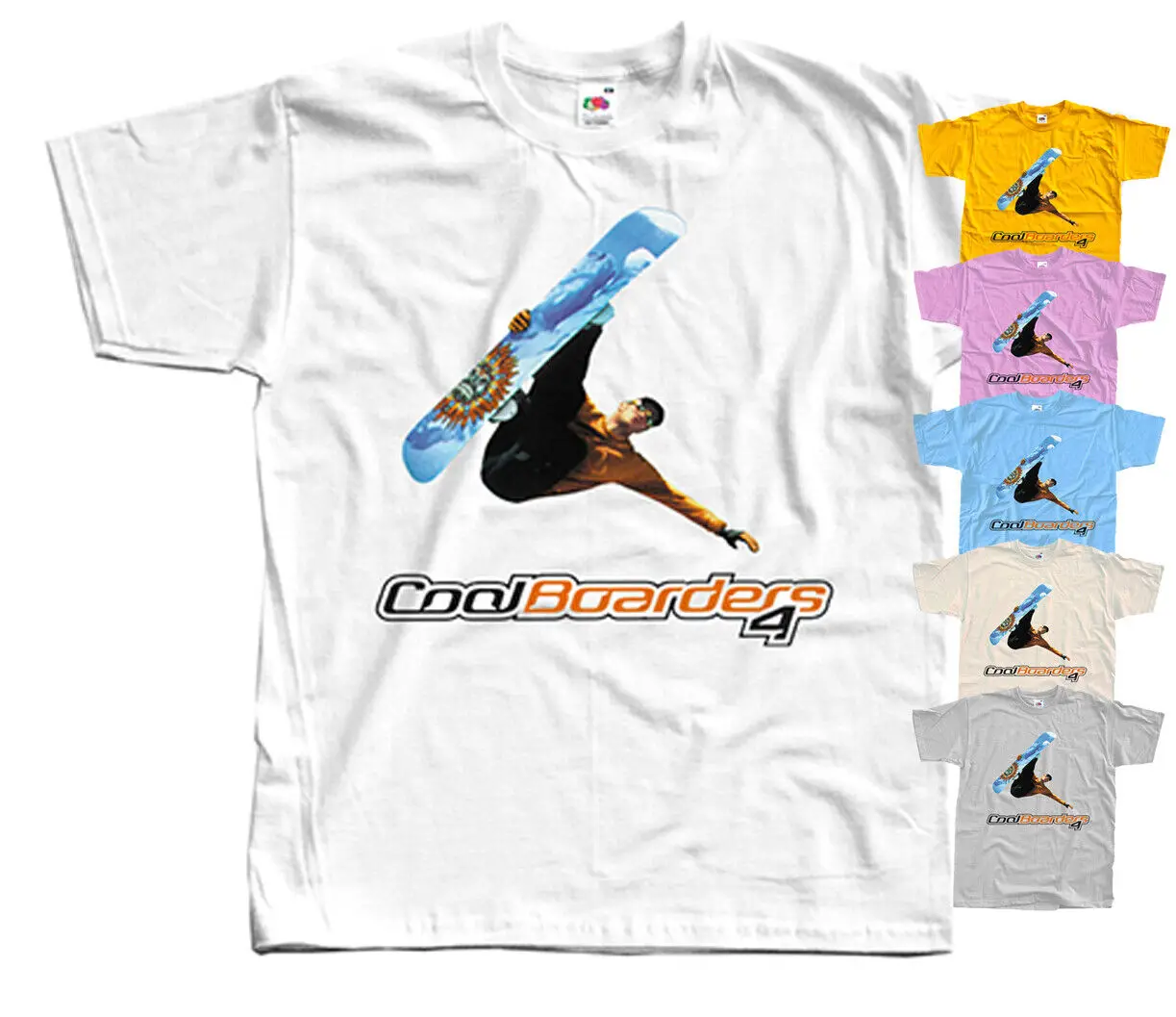 Cool Boarders 4,COMPUTER GAME, T-Shirt (YELLOW,LIGHT PINK,ZINK) All sizes S-5XL.