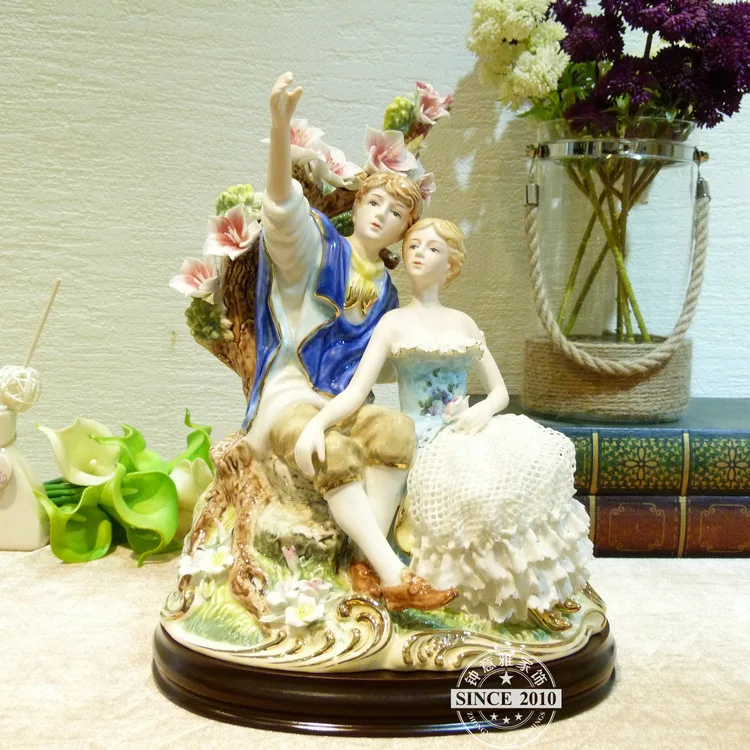 European style creative home furnishings, statues, ornaments, tabletop ceramic crafts, figures, ceramic figurines, handmade