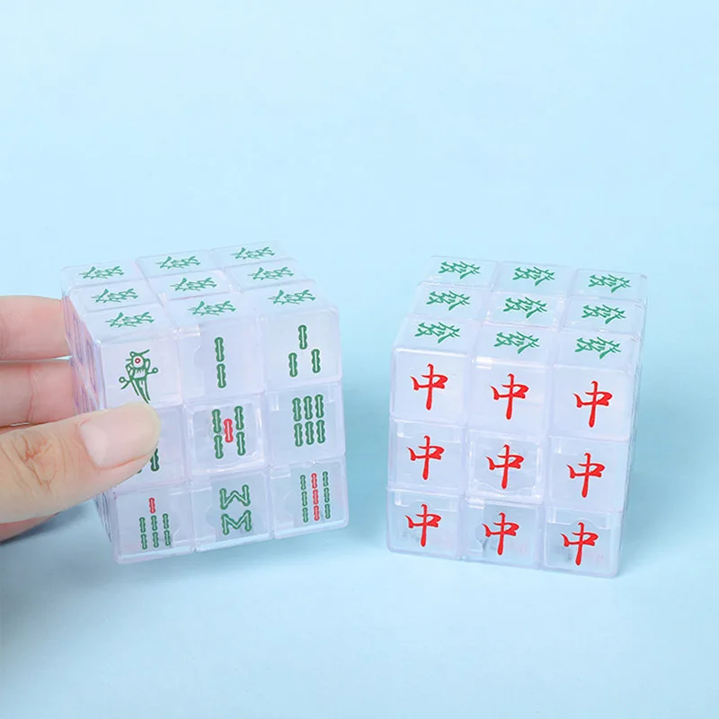 Creatieve Kinderen Decompressie Magische Kubus Transparante Mahjong Derde Orde Magische Kubus Volwassen Kinderen Speelgoed Educatieve Spelletjes Voor Kind