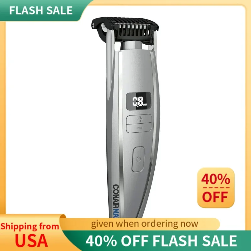 

ConairMAN Beard Trimmer for Men,for Face and Mustache,Wet/Dry Stubble Flex Contouring Head with 15 Settings