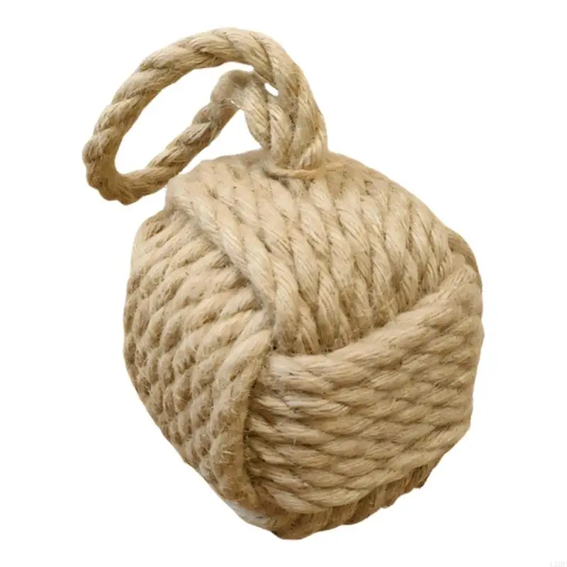 L9BE Stylish Rope Knot Design Door Stoppers With Soft Cotton Fabric Decorative Weighted Door Stop For Living Room Bedroom