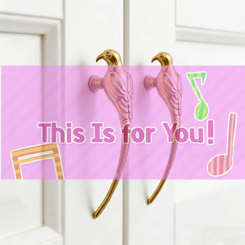1/2Pcs Drawer Cabinet Door Handles Creative Zinc Alloy Fortune Bird Knob Kitchen Cabinet Shoe Knobs Handles For Furniture Decor