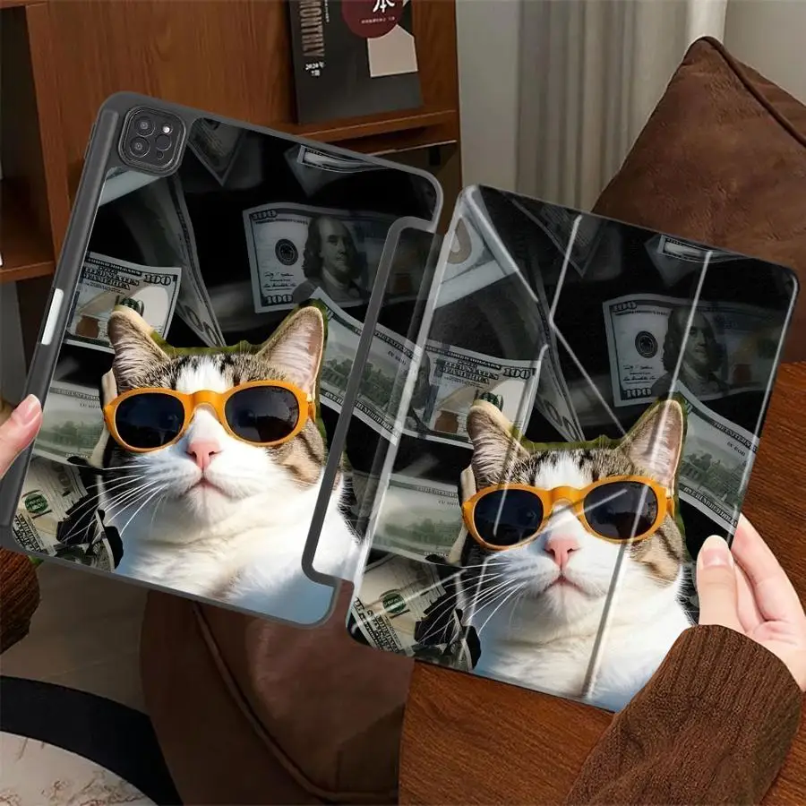 

Чехол-подставка Rich Cat Monkeys для планшетов iPad Air 4, 5, M3, M2, M4, 11 дюймов, Pro 11-го, 10-го, 9-го, 8-го, 7-го поколений, 12.9 дюймов, Mini 6, 7, Pro 2025