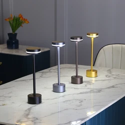 Rechargeable Table Lamp LED Touch Sensor Desktop Night Light Wireless Reading Lamp For Restaurant Hotel Bar Bedroom Decor Light
