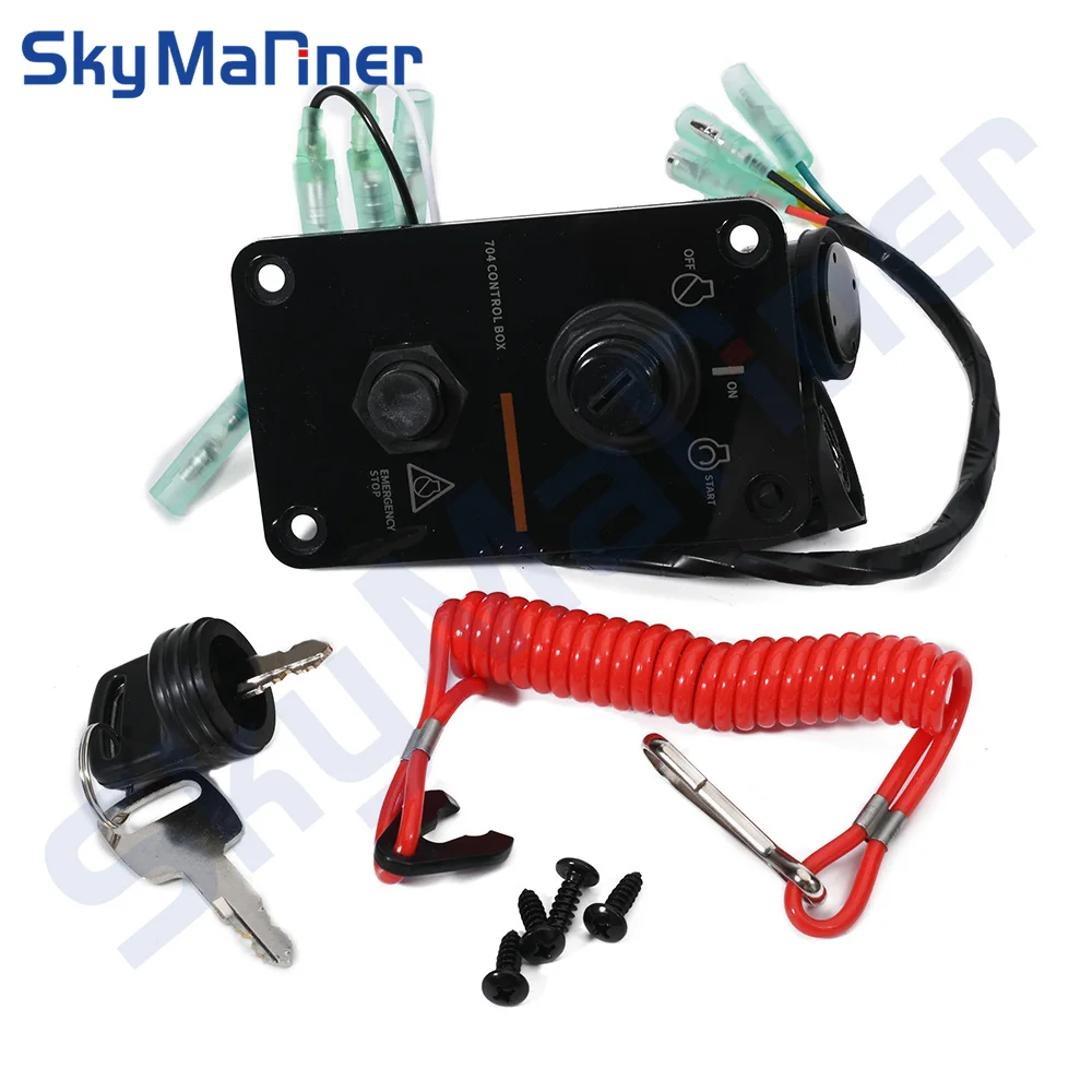 Outboard Single Engine Key Switch Panel  Fit 704-82570-08 For Yamaha Outboard Motors 704 Control Box Mounting Screws Assembly