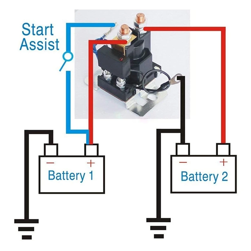 200A DC 12V Dual Battery Isolator Relay Multifunctional Normally Open Mart Isolation Device Automobile Accessory