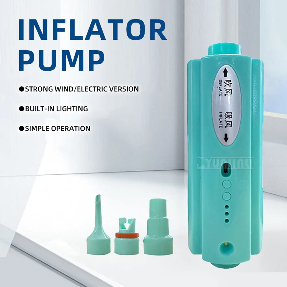 Battery Electric Air Pump with LED Light, Mini Inflate Deflate Pump for Swimming Ring Air Mattress Outdoor Use Portable