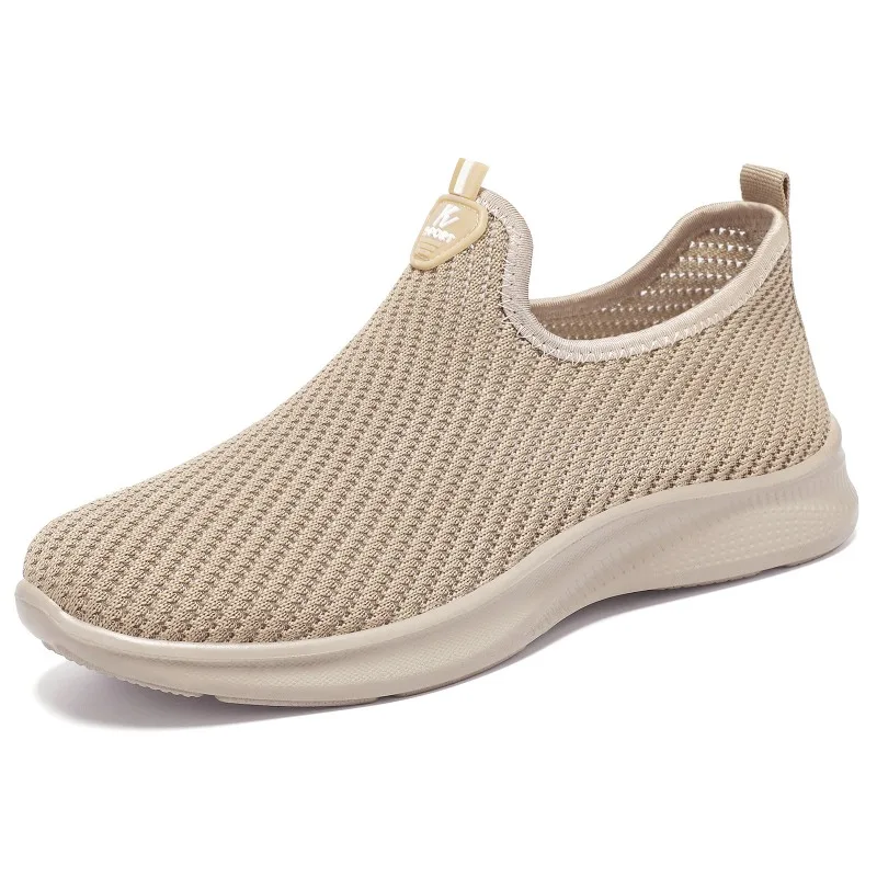 Men's Ultra-Light Breathable Mesh Slip-On Shoes Cloud-Soft Sole Anti-Odor Quick-Dry Loafers for Dad Senior Driver Wide Feet