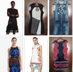 Foreign trade Spanish tail single spring and summer printed thin slim mid-length knitted dress