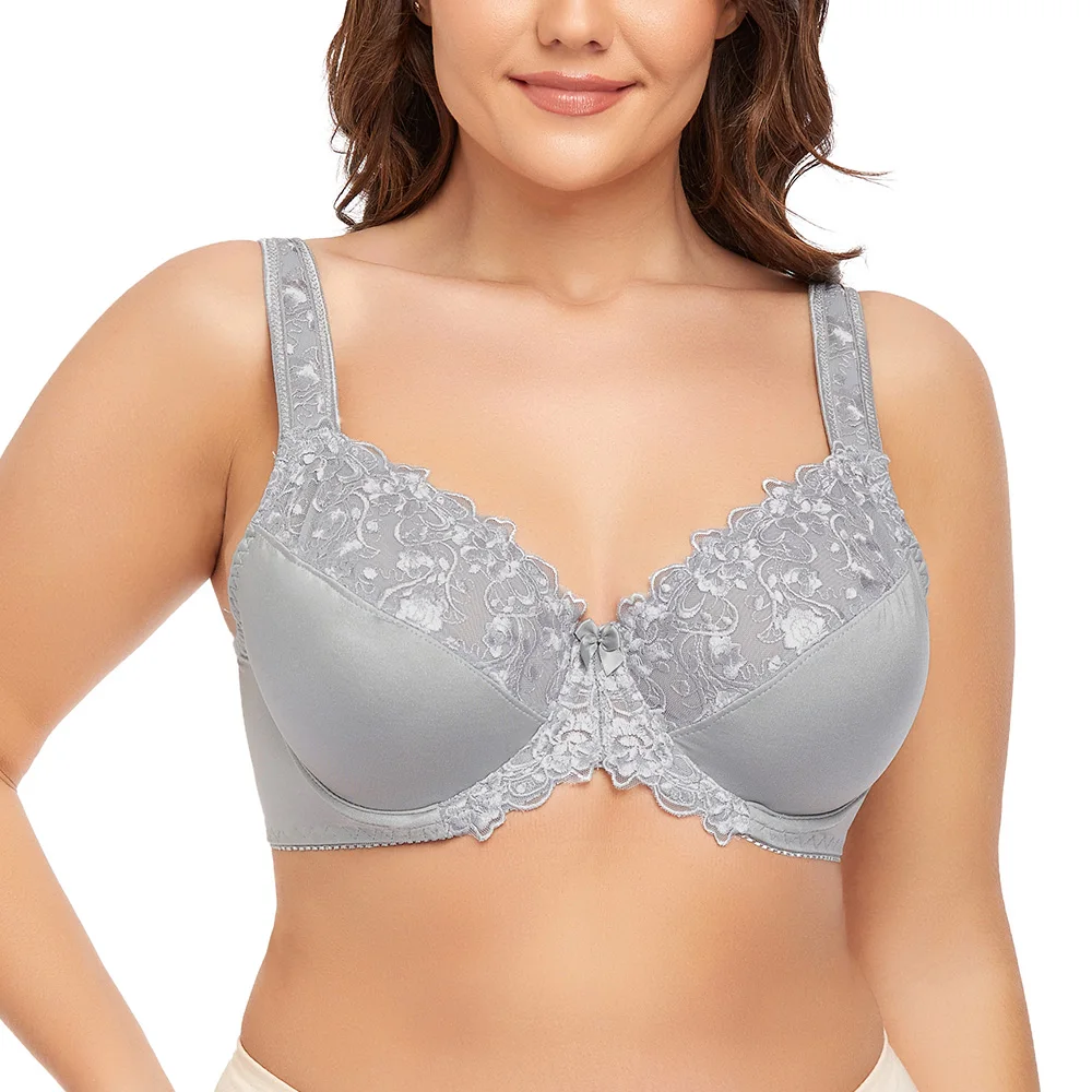 Plus Size Sexy Bras For Women Top Full Coverage Big Cup Minimizer Bralette Non Padded Underwire Underwear B C D DD E F G H I