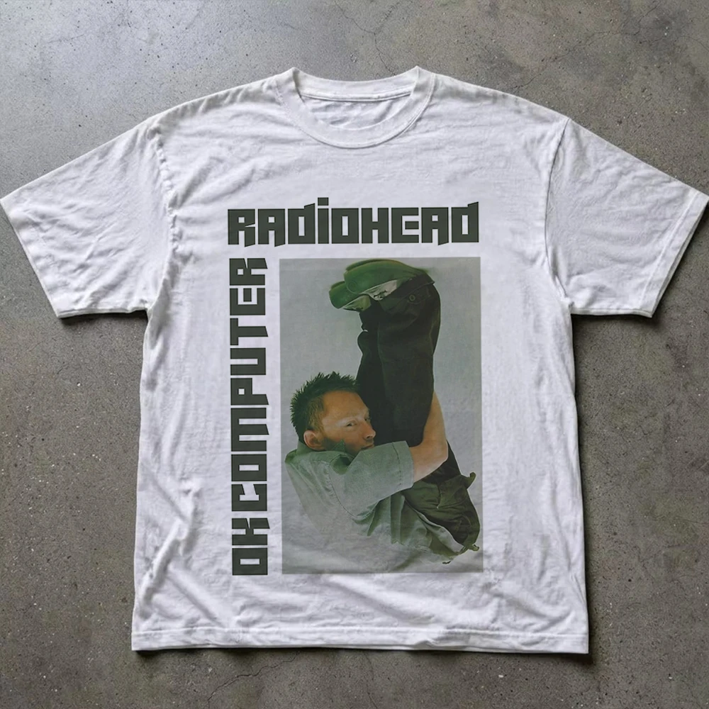 Radiohead The Bend Graphic Print Short Sleeves T-shirt Men Women Summer 90s Retro Rock Music T-shirt Casual Y2K Streetwear Tops