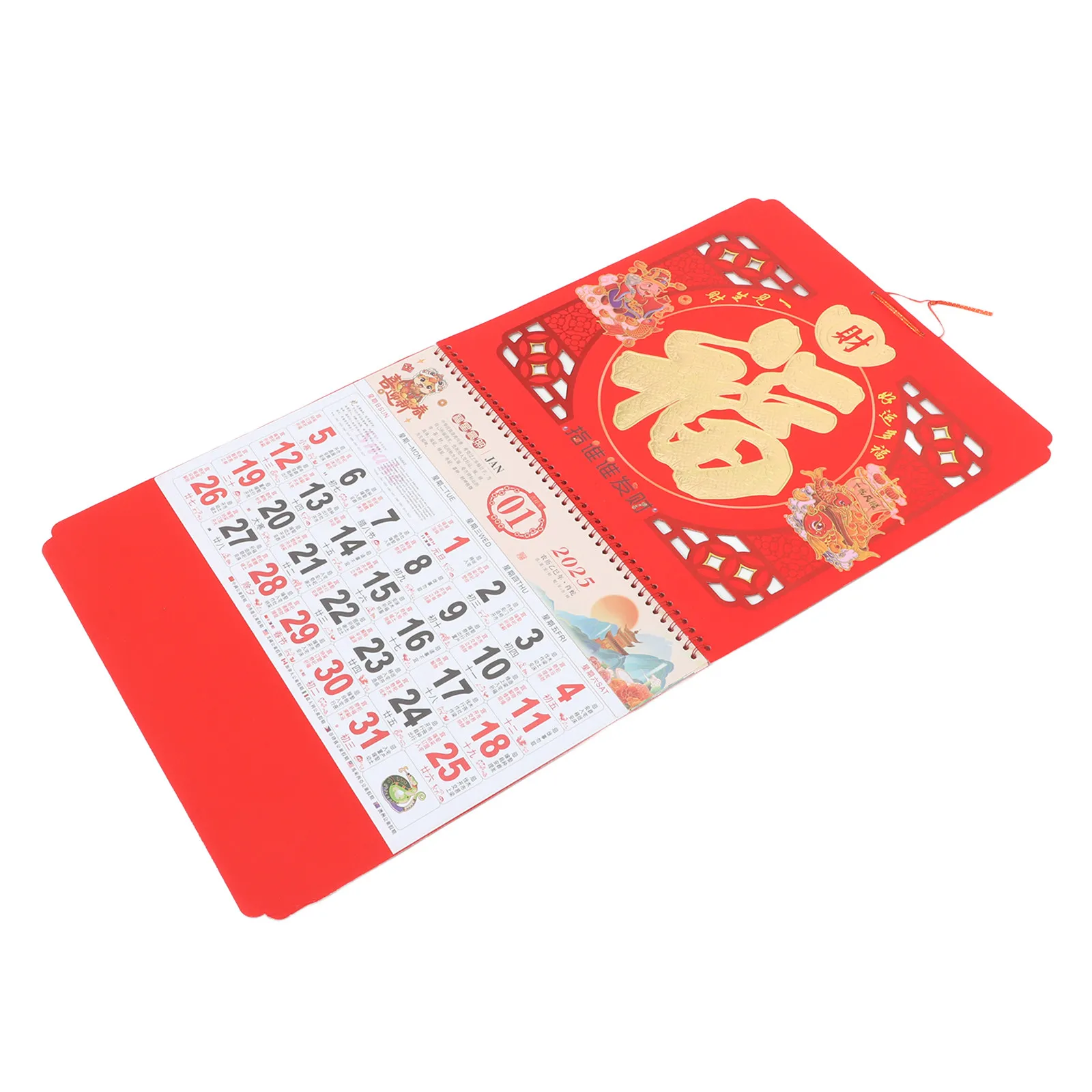 

Настенный календарь на Китайский Новый год 2025 года, Год Змеи, подвесной ежемесячный календарь для украшения дома и офиса, китайский лунный праздник